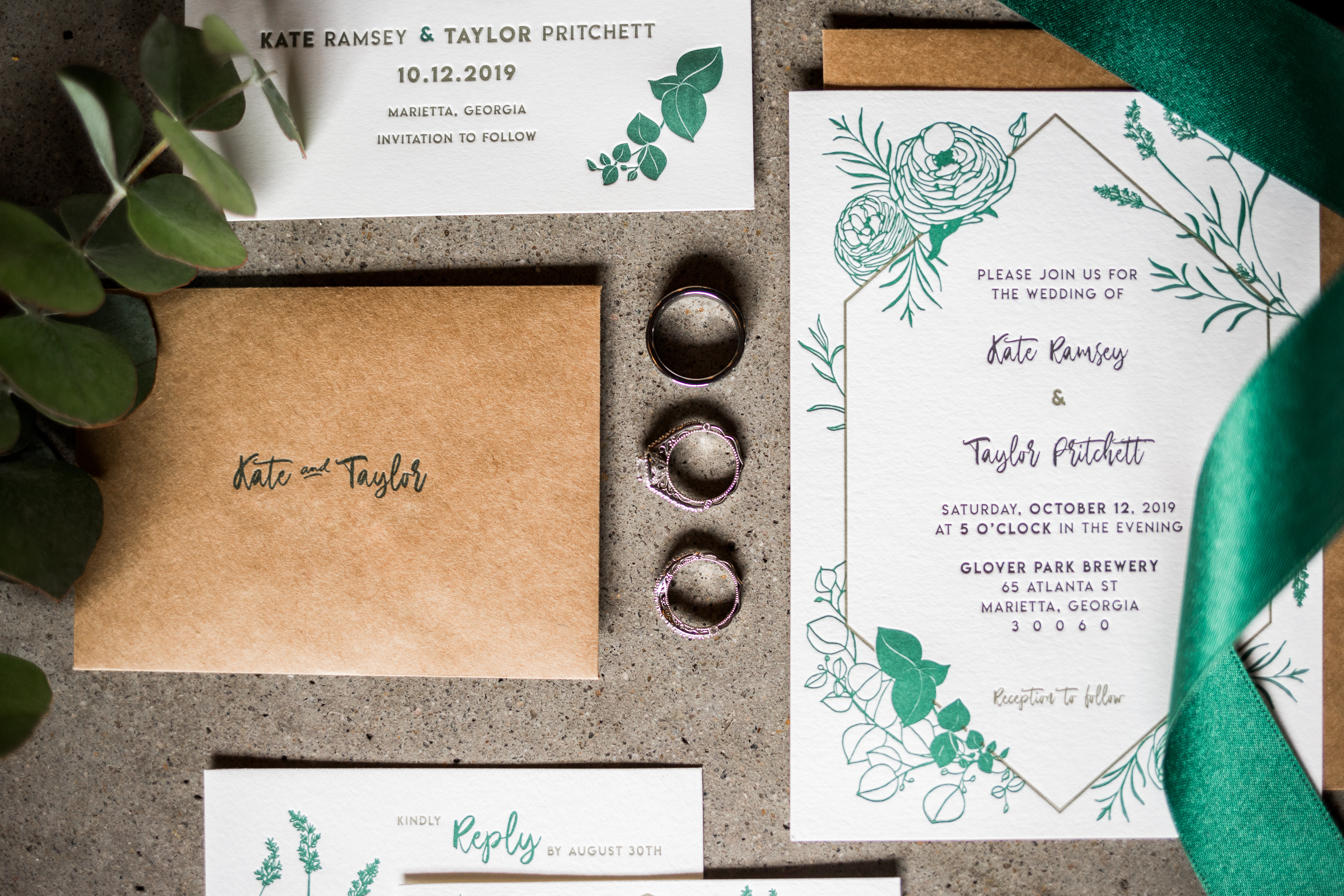 A full wedding Invitation set for photo packing list