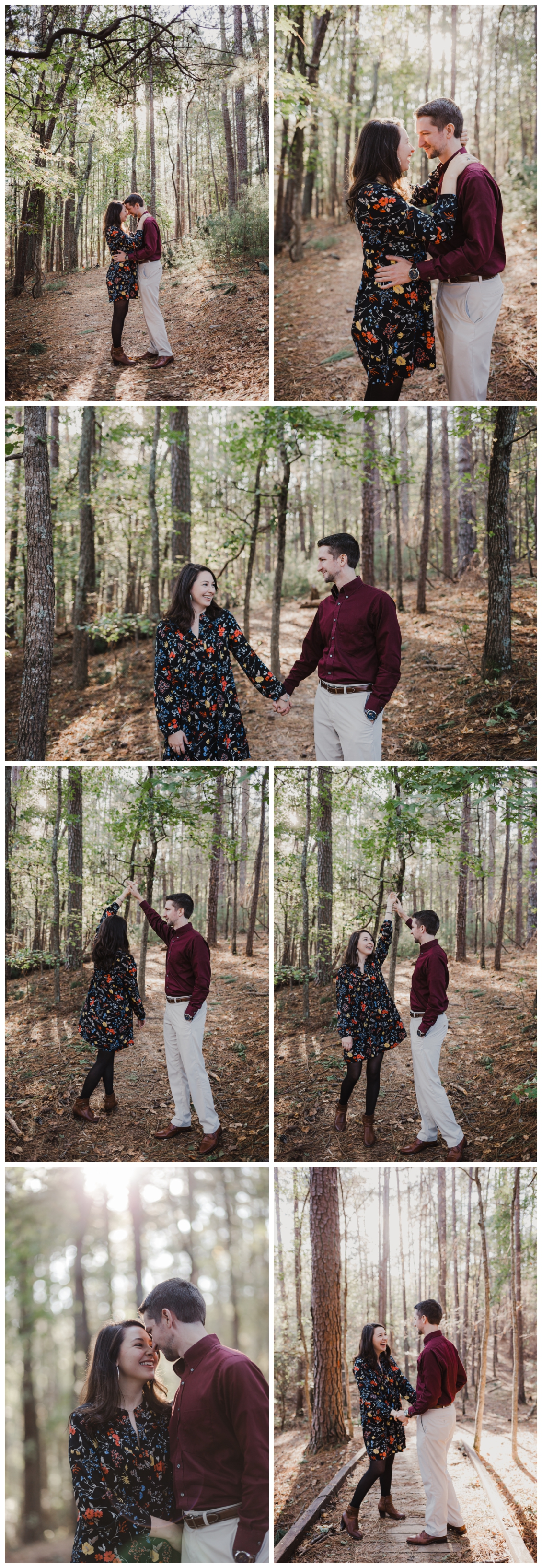 Fall engagement session on the park trails at Red Top