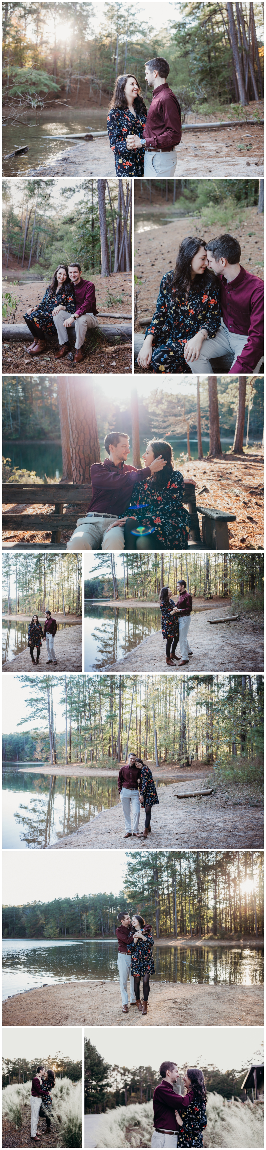Lakeside engagement photos in the fall