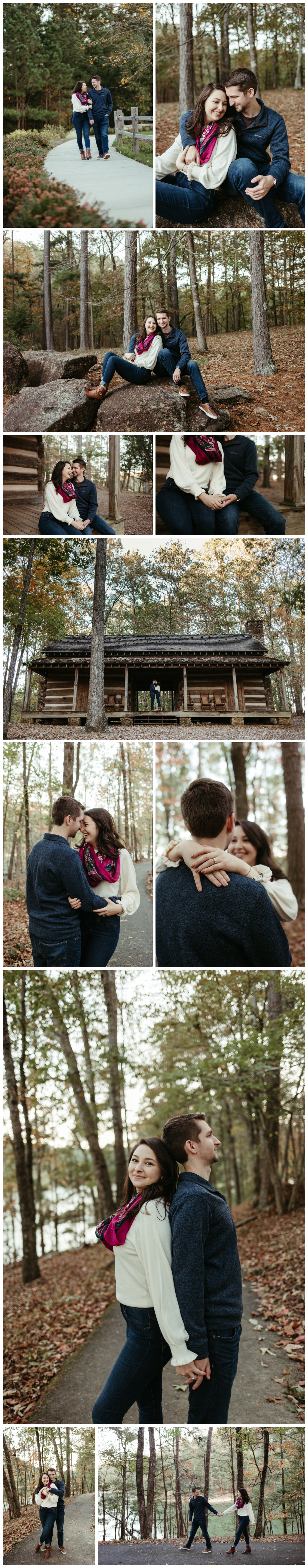 Fall themed engagement session at the cabin