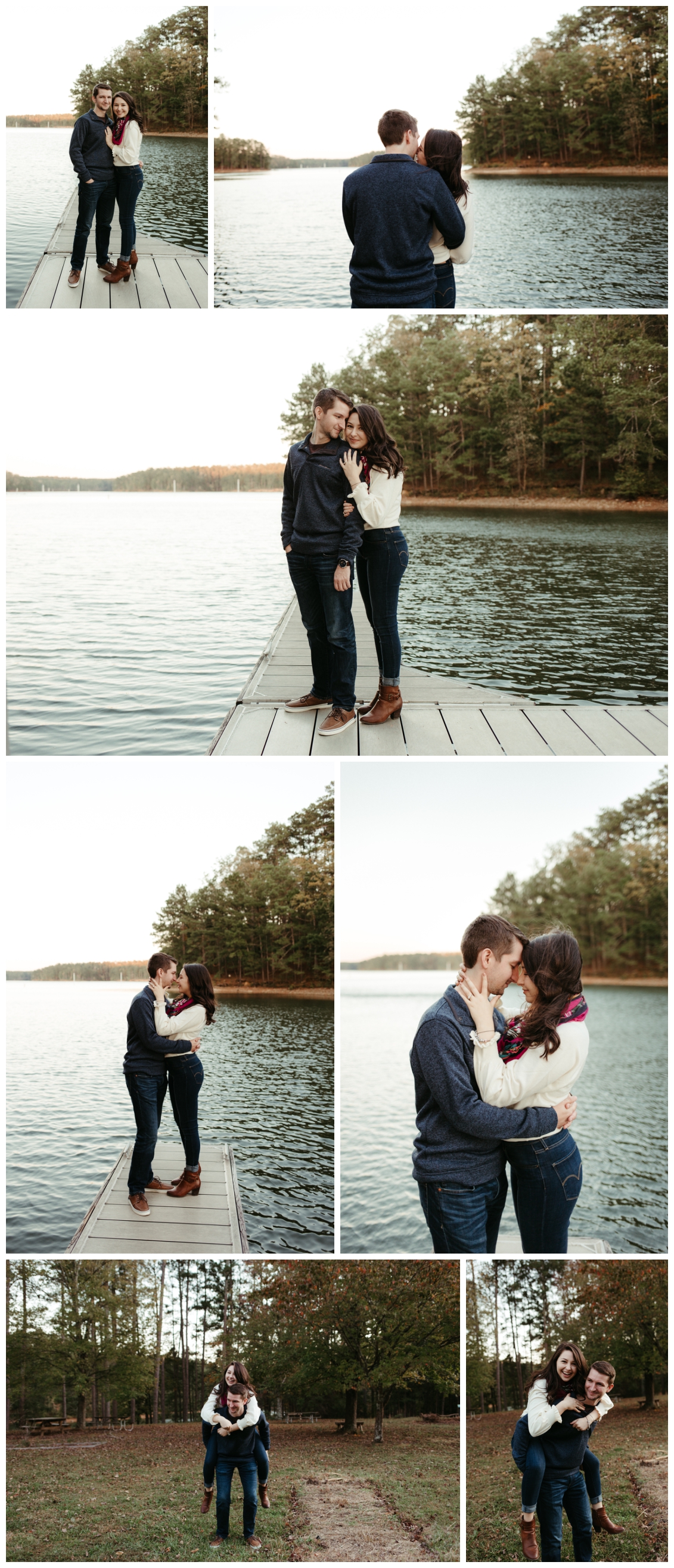 Red Top Mountain Lakeside Engagement Session in the fall