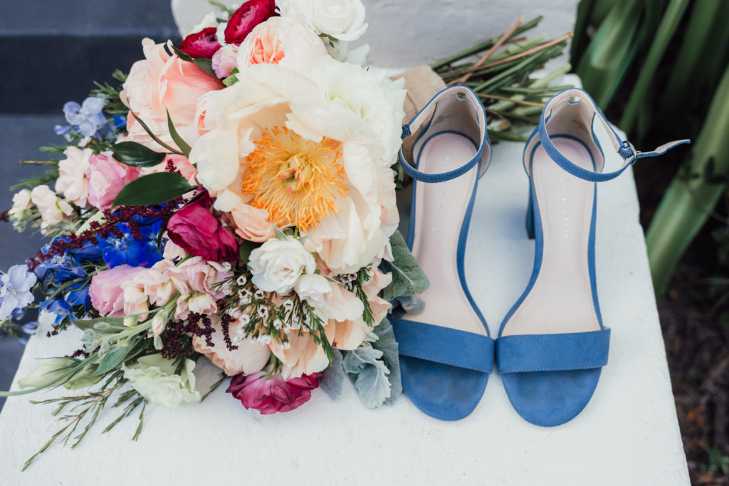Blue shows with a touch of blue flowers