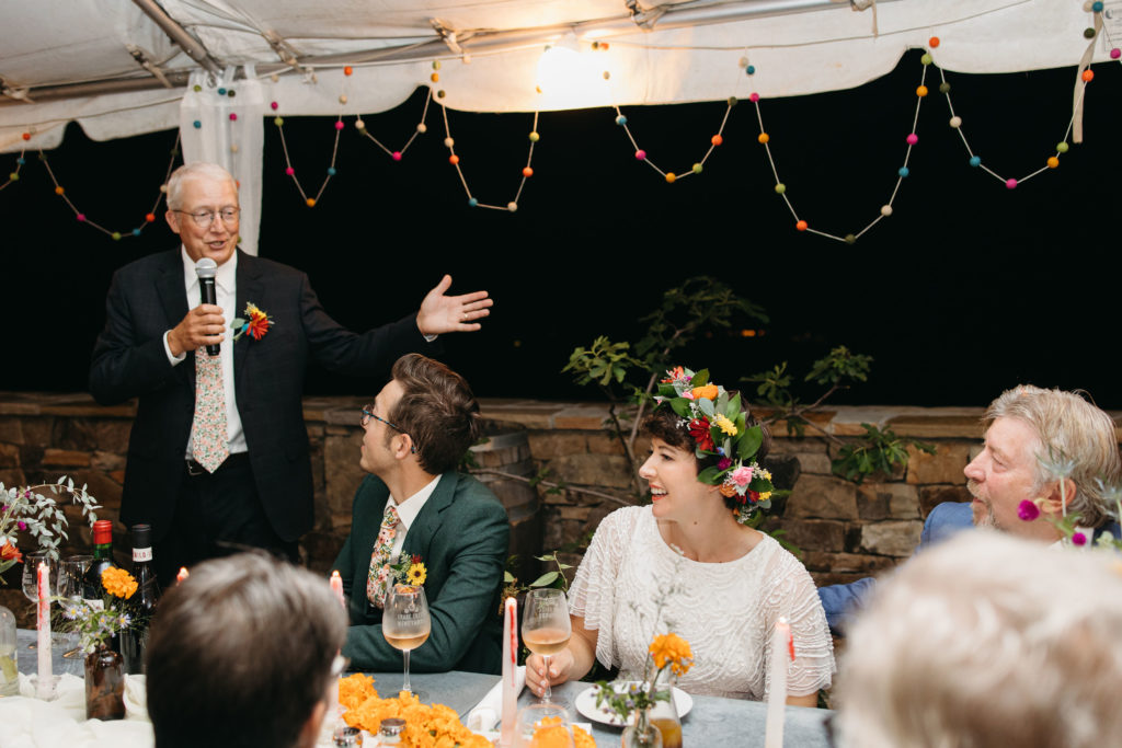 Wedding reception inspiration for speeches with parents