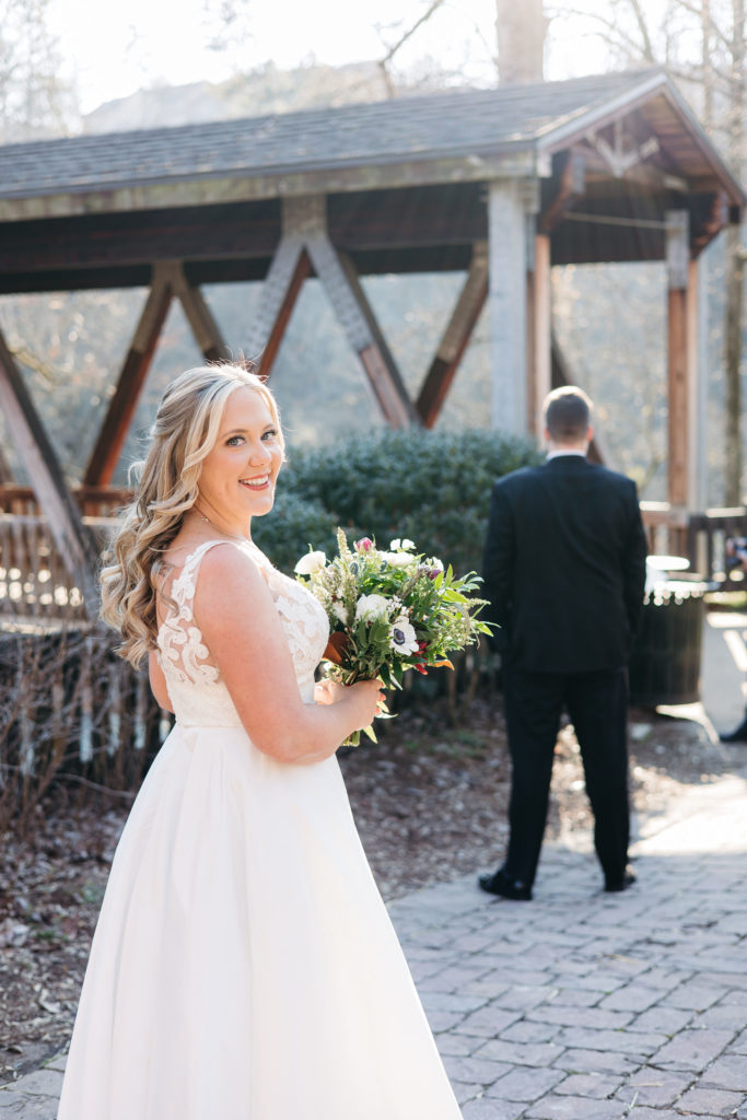 Roswell Mill Georgia Wedding First Look